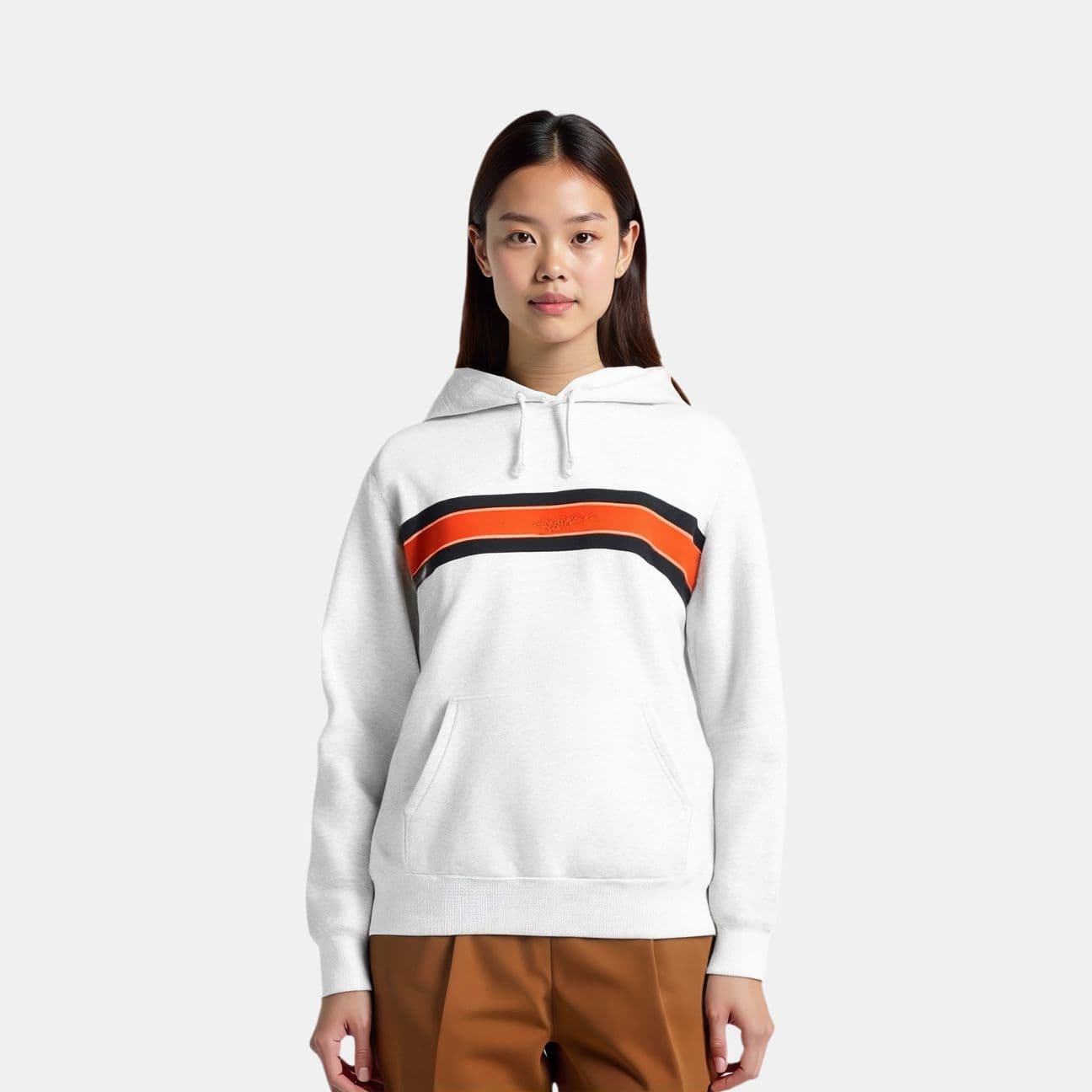 Кофта Supreme SS19 Chest Stripe Logo Hooded Sweatshirt AshGrey logo - изображение 2