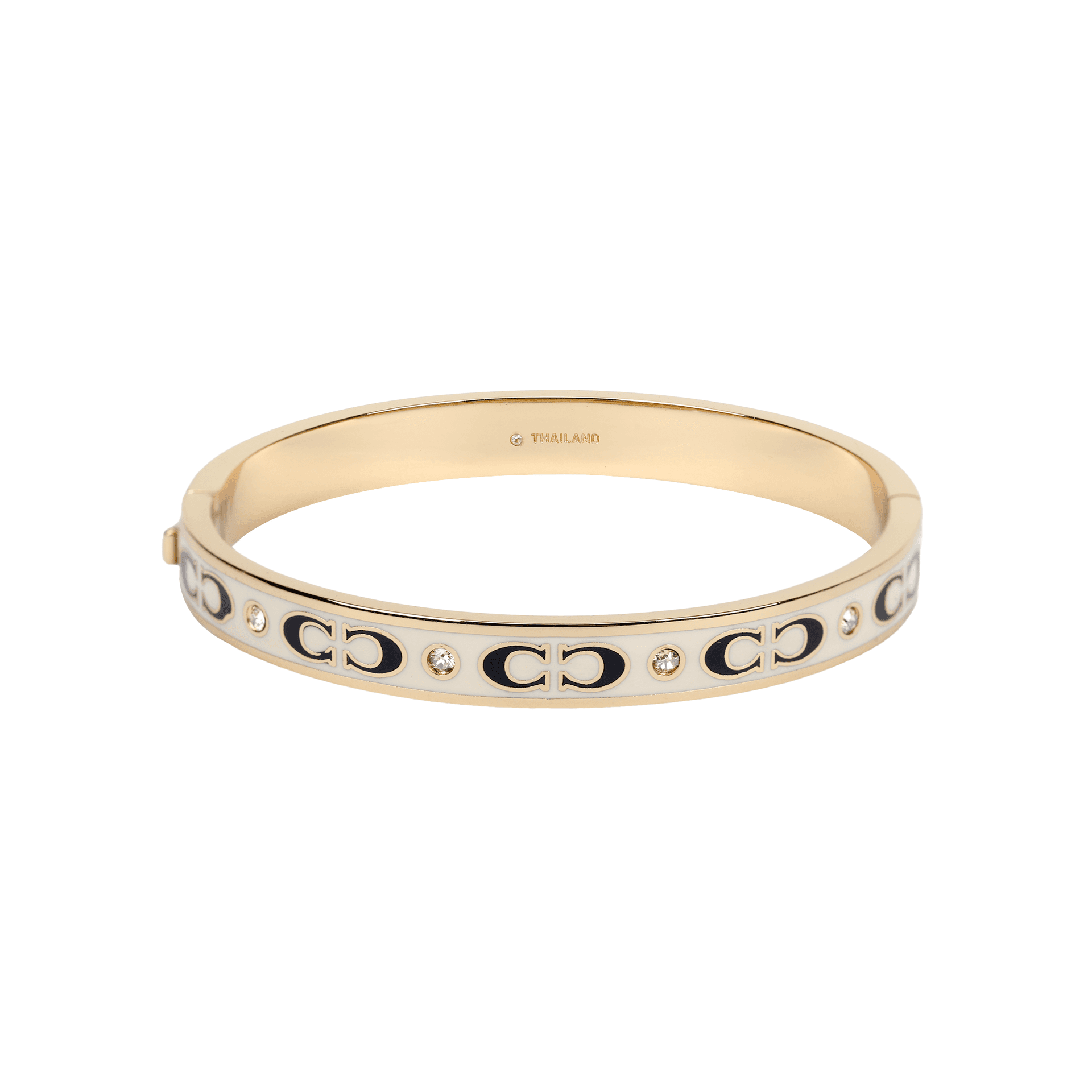 Браслет COACH Enamel Hinge Bracelet Gold/White - изображение 2