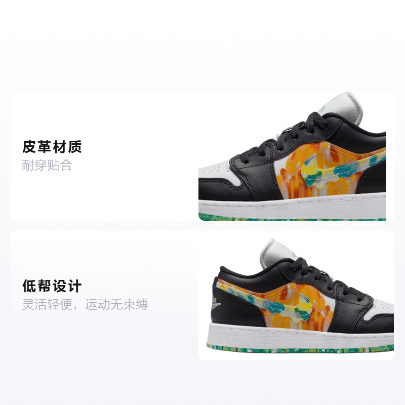 Кроссовки для баскетбола Jordan Air Jordan 1 Low SE "Drip" GS - изображение 2