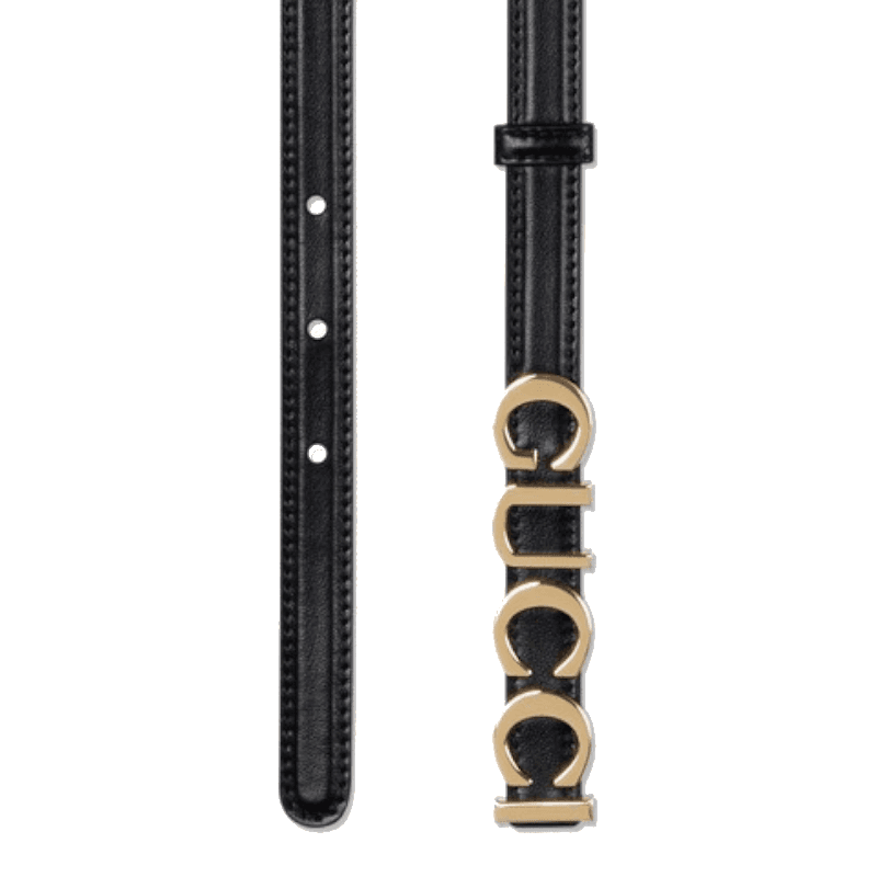 Ремень Gucci Logo Leather Belt Black - изображение 2