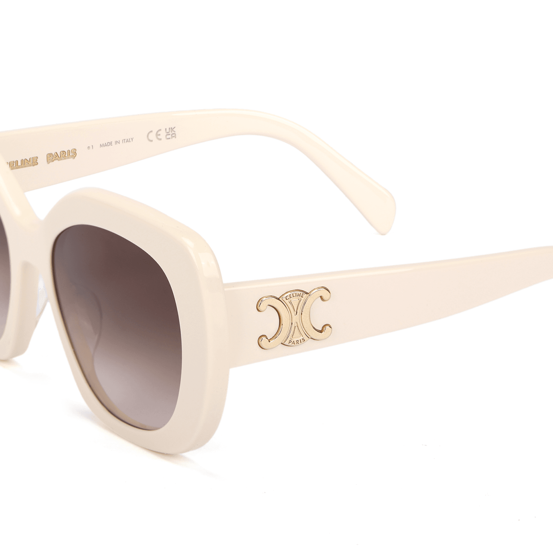 Солнцезащитные очки CELINE Embossed Logo Irregular Sunglasses Beige - изображение 4
