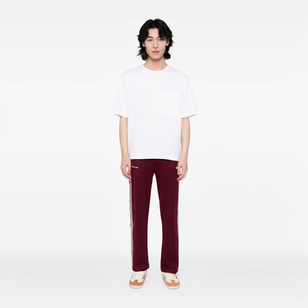 Штаны Adidas Originals x Sporty Rich Спортивные брюки женские темно-красно-фиолетовые - изображение 4